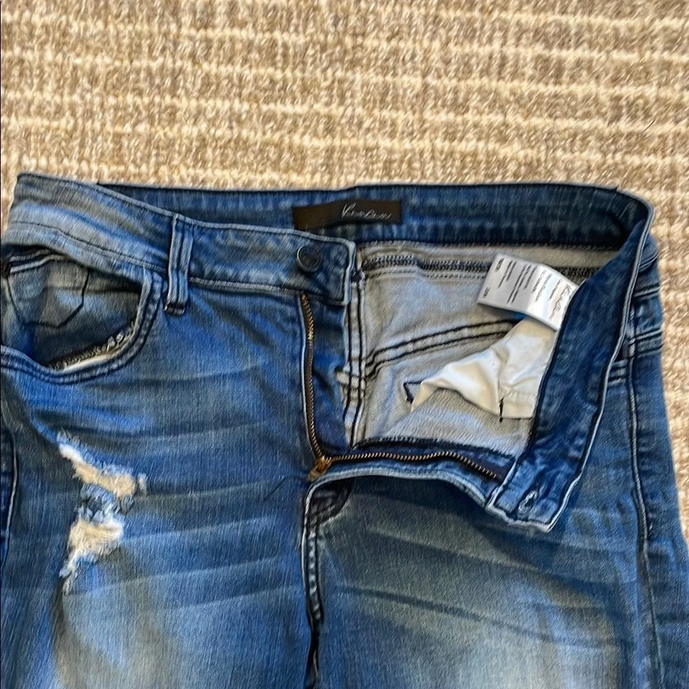 KanCan Skinny Jeans with Distressed Rips and Fading